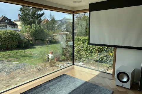 Holz-Alu Pfosten-Riegel mit Ganzgalsecke, Neu-Isenburg